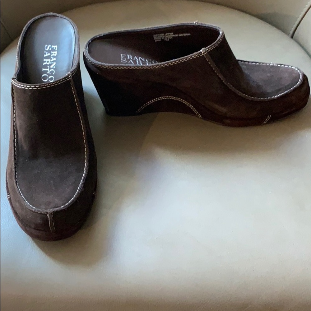 Brown suede Mules size 7